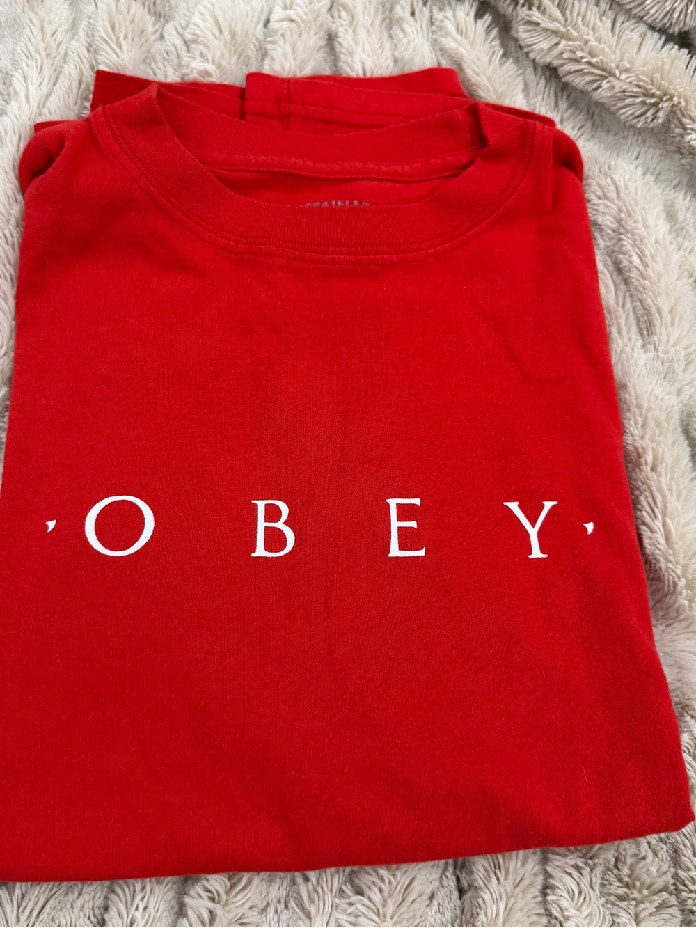 OBEY Men’s Classic Red Crewneck T-Shirt size Large